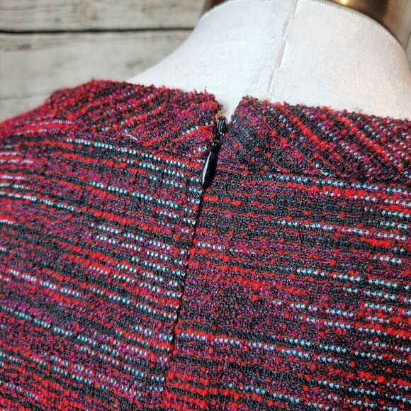 LOFT red pocketed tweed shift dress Size Large - Picture 6 of 9